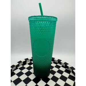 Starbucks mint blue teal green waxberry gradient venti‎ bling Studded Tumbler